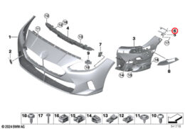 Front Upper Bumper Guide, Right