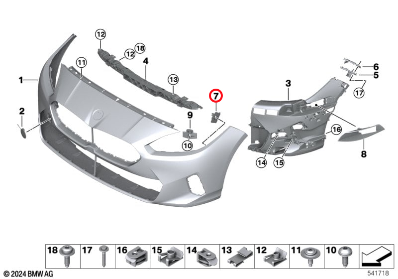 Genuine Bmw (51115B337B6) Sensor Mounting Kit Pdc/Pma Sensor Mounting Kit PDC/PMA