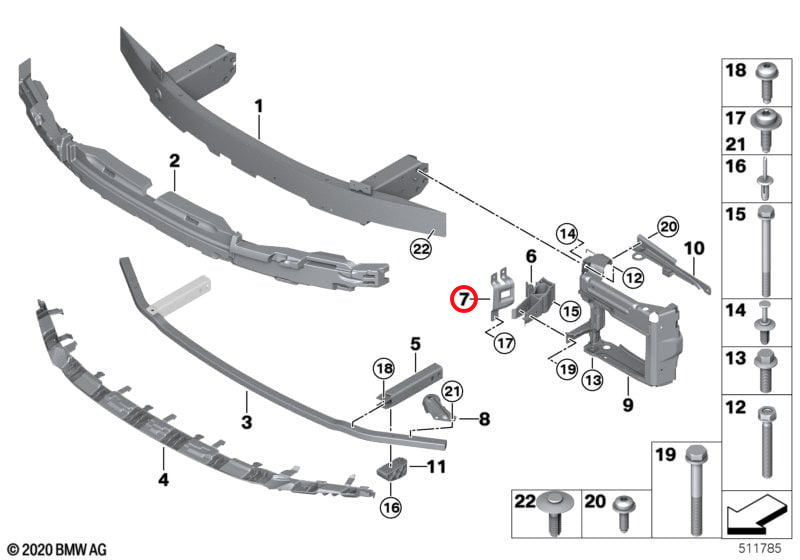Genuine Bmw (51117422223) Vertical Bumper Connection, Front, Left Vertical Bumper Connection, Front, Left - Image 4