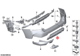 Alternative view of Centre Bumper Trim Panel, Primed, Rear