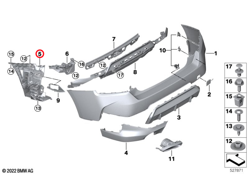 Genuine Bmw (51128098248) Lateral Mount, Rear, Right Lateral Mount, Rear, Right