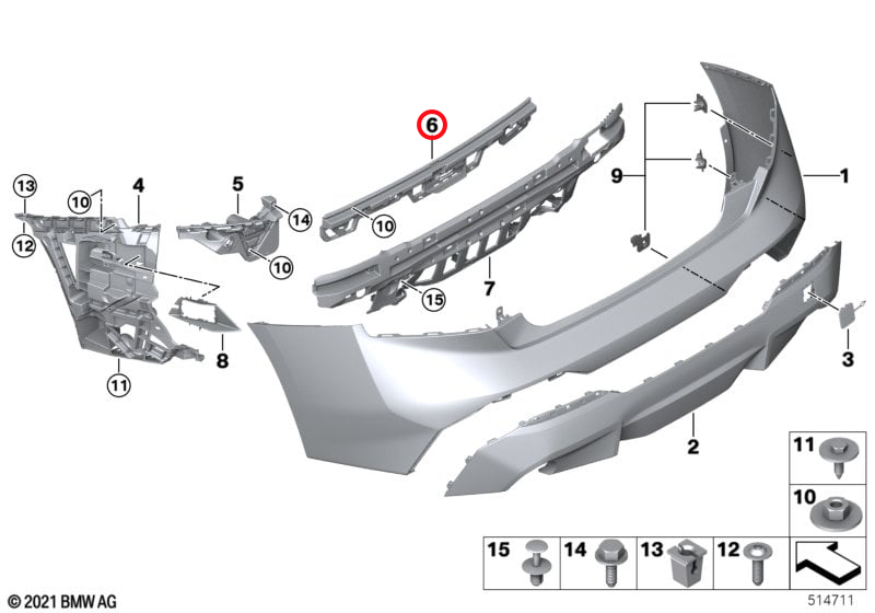 Genuine Bmw (51128495028) Rear Centre Guide Rear Centre Guide