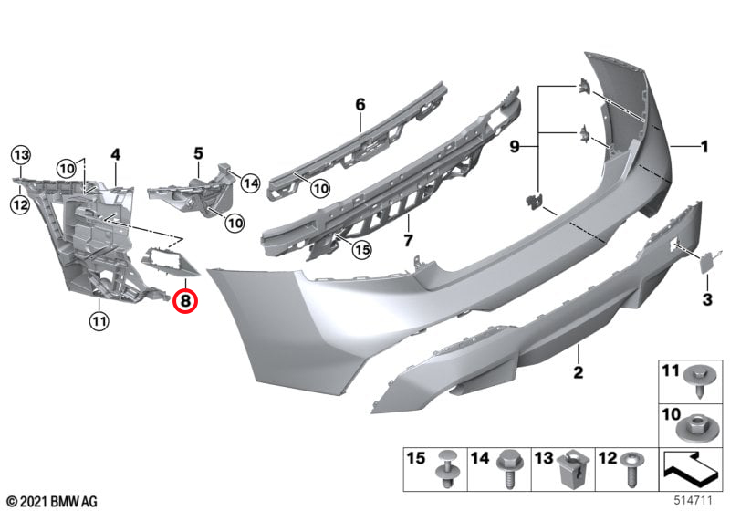 Genuine Bmw (51128495030) Absorber Funnel, Right Absorber Funnel, Right