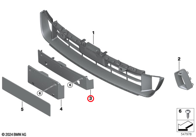 Genuine Bmw (51135A35D39) Number Plate Carrier, Front Number Plate Carrier, Front