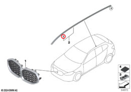 Genuine BMW (51138496668) Roof Trim Strip Clip