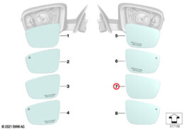 Heated Wide Angle Mirror Glass, Right
