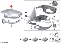 Wing Mirror Cover Cap, Primed, Left