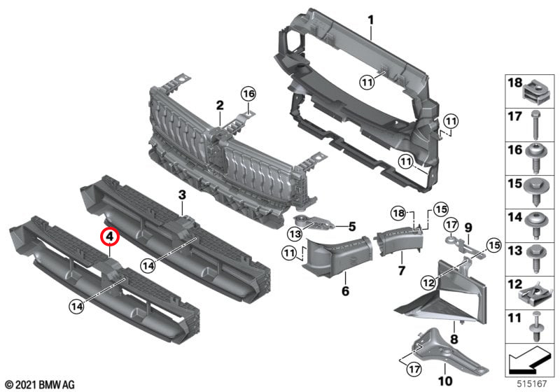 Genuine Bmw (51647419347) Air Duct, Lower Air Duct, Lower