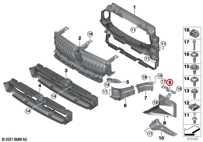 Genuine Bmw (51647422298) Supplementary Cooler Holder, Upper, Right Supplementary Cooler Holder, Upper, Right - Image 4