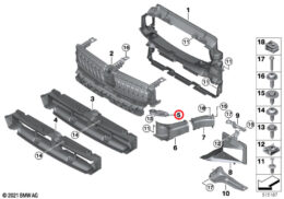 Genuine BMW (51647434061) Air Duct Bracket, Left