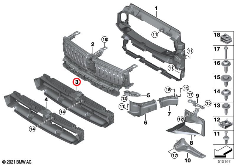 Genuine Bmw (51745A22C64) Air Duct With Air Flap Control, Lower Air Duct with Air Flap Control, Lower - Image 6