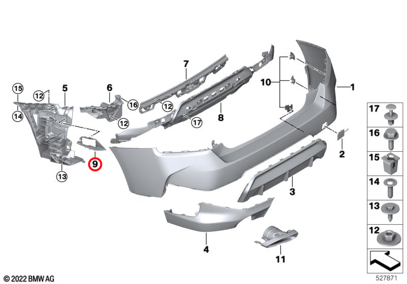 Genuine Bmw (66318098226) Absorber Funnel, Front, Right Absorber Funnel, Front, Right