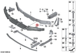 Genuine BMW (51117342108) Front Bumper Nut Panel, M8