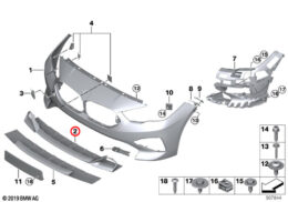 Genuine BMW (51117490101) Bumper Trim Panel, Front, Lower