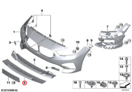 Genuine BMW (51117493211) Bumper Trim Panel, Front, Lower