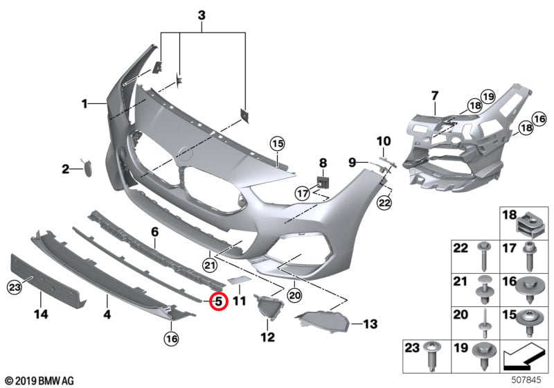Genuine Bmw (51118077610) Pressure Lip, Front Pressure Lip, Front