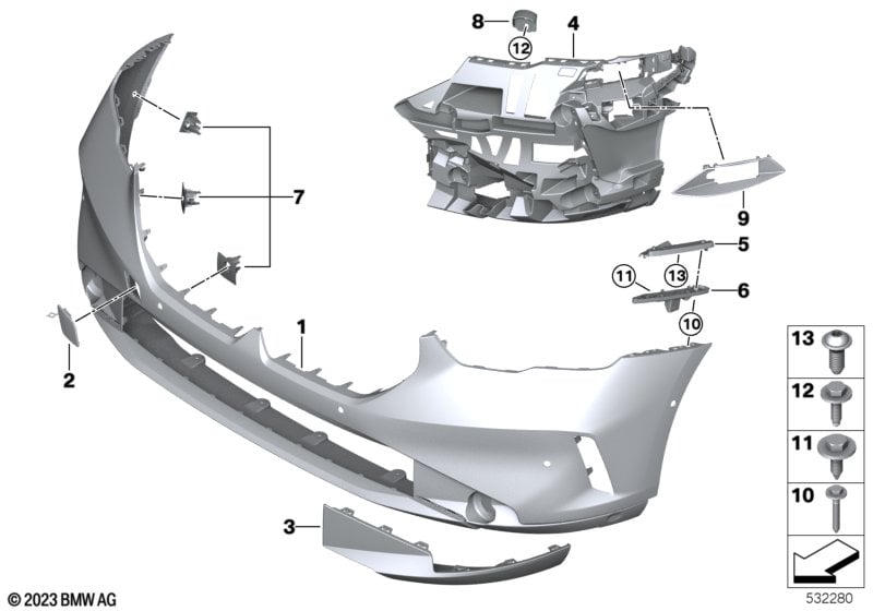 Genuine Bmw (51119879293) Bumper Guide, Upper, Left, Front Bumper Guide, Upper, Left, Front