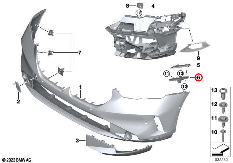 Genuine Bmw (51119879295) Bumper Guide, Lower, Left, Front Bumper Guide, Lower, Left, Front
