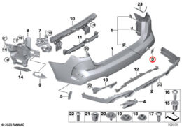 Genuine BMW (51128080704) Towing Eye Cover, Primed, Rear