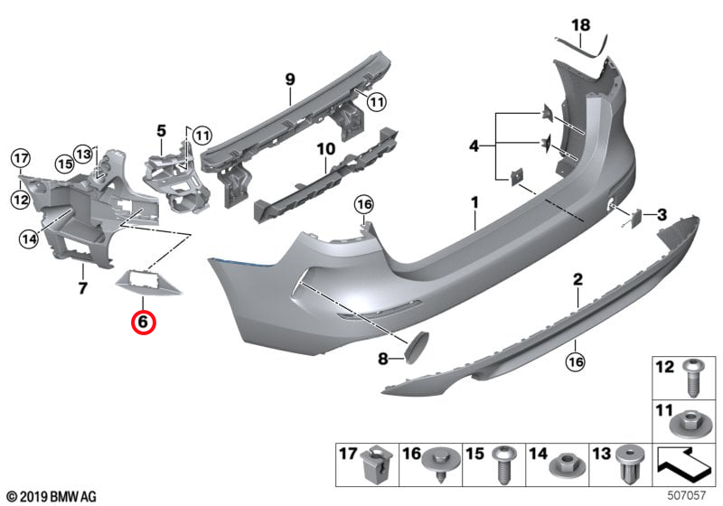 Genuine Bmw (51129481590) Absorber Funnel, Right, Front Absorber Funnel, Right, Front