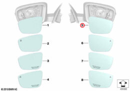 Wing Mirror Glass, Heated, Convex, Right