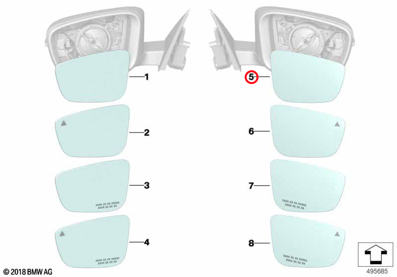 Genuine Bmw (51167482760) Wing Mirror Glass, Heated, Convex, Right Wing Mirror Glass, Heated, Convex, Right