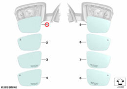Wing Mirror Glass, Heated, Convex, Left