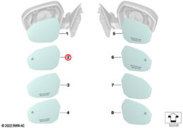 Left Wide-Angle Mirror Glass