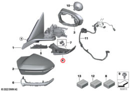 Right Lower Mirror Housing, Top View