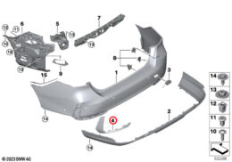 Left Rear Bumper Trim, Titanium Bronze