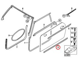Genuine MINI (51337050534) Lower Door Gasket Strip - Priced Each